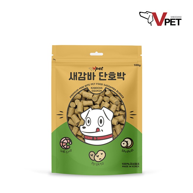 브이펫 강아지간식 새감바 단호박 100G / 새우,감자,바나나 그리고 단호박