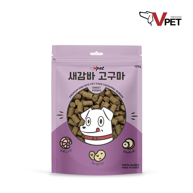 브이펫 강아지간식 새감바 고구마 100G / 새우,감자,바나나 그리고 고구마