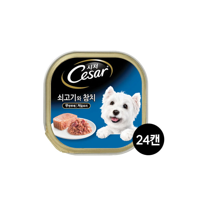 (무료배송)시저 쇠고기와참치 100g 24개